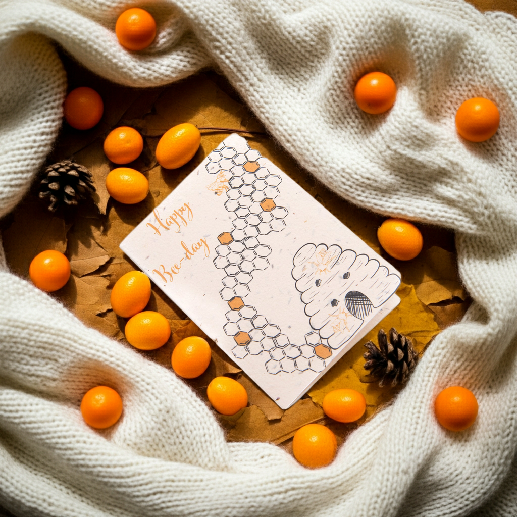 Green Planet Living Seed Paper Birthday Card – “Happy Bee-Day”