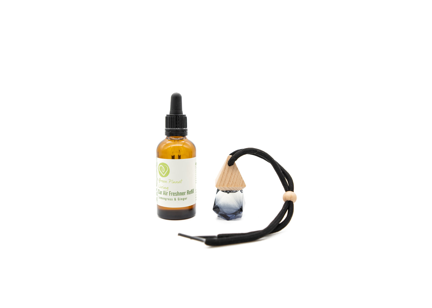 Lemongrass & Ginger car air fresheners and refill bottle