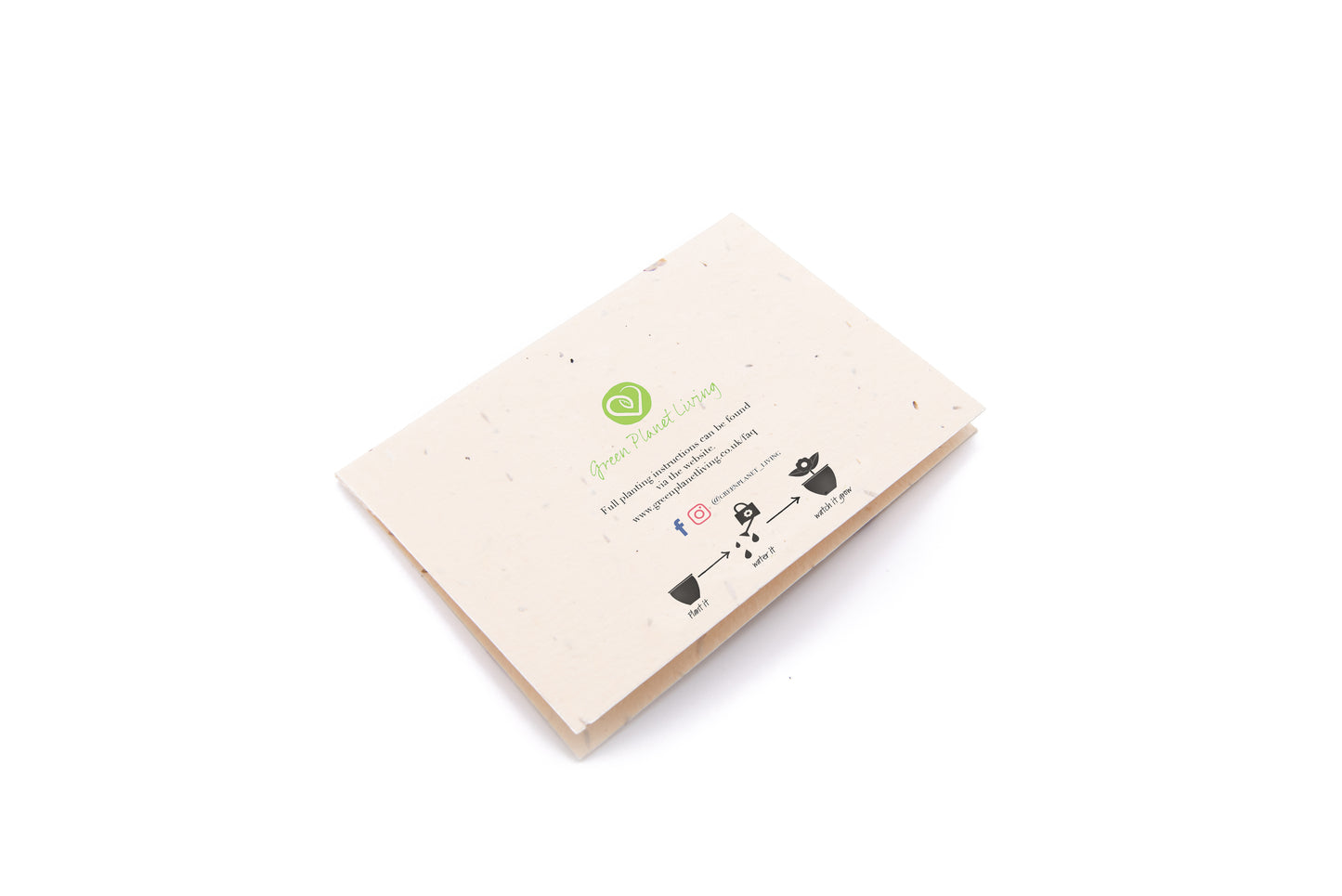 Eco-conscious handmade seed paper card with wildflower seeds, Green Planet Living