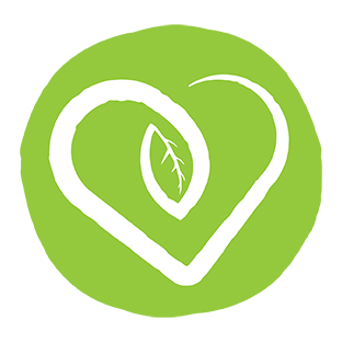 Green Planet Living Logo green circle with heart turning into leaf in centre