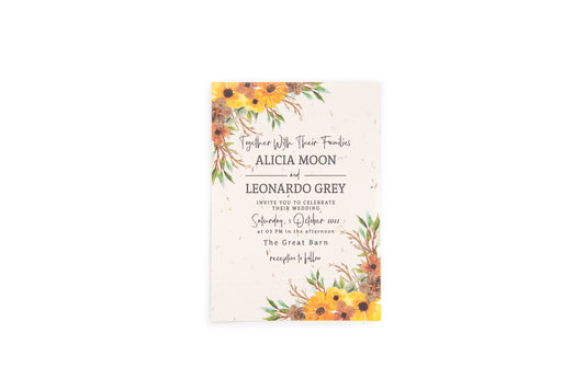 Harvest Collection Seed Paper Wedding Invite