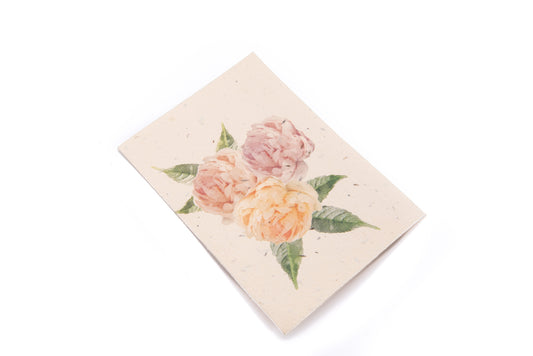 Peony Greeting Card | Green Planet Living plantable seed paper card