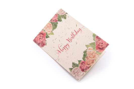 Handmade Birthday Card on Wildflower Seed Paper – Grows Into Flowers