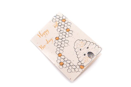 Green Planet Living Seed Paper Birthday Card – “Happy Bee-Day”