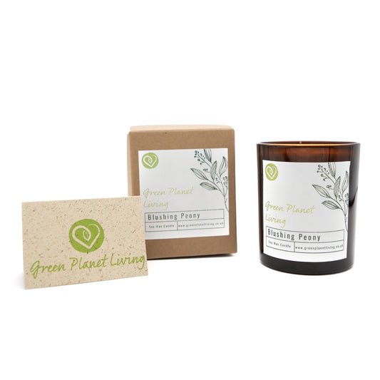 Soy wax candle, eco-friendly box and grass paper care card