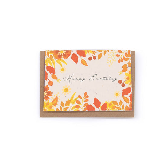 Autumn Leaves Birthday Card Clearance