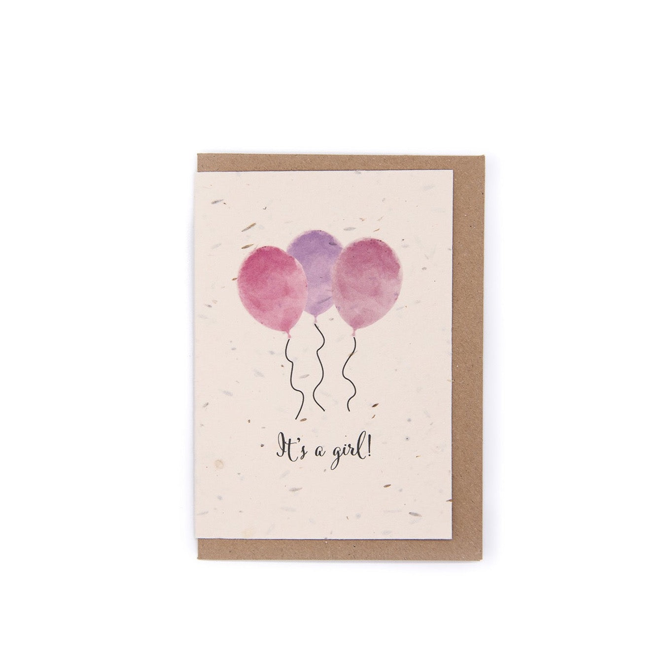 New Baby girl card | Green Planet Living new baby plantable greeting cards